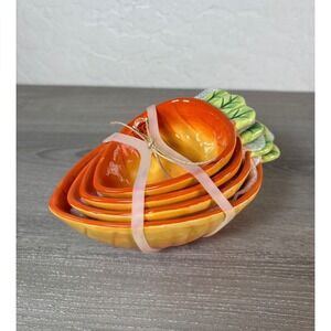 New! Carrot Shaped Measuring Condiment Cups Eden Terramoto Ceramic